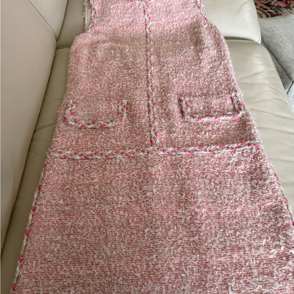 St. John Couture Pink Tweed Sleeveless Mini Dress Chanel Inspired Luxury - Picture 2 of 11